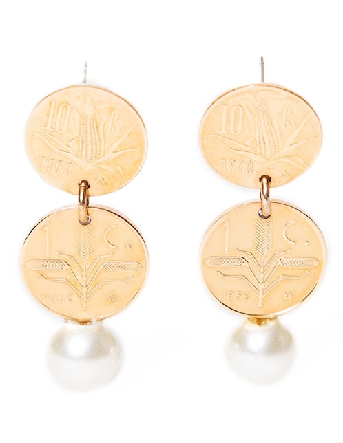 Aretes Daniel Espinosa Jewelry con acabado baño de oro