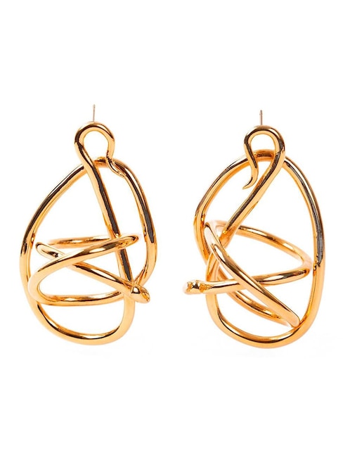 Aretes de serpiente Daniel Espinosa Jewelry Diva con acabado plateado