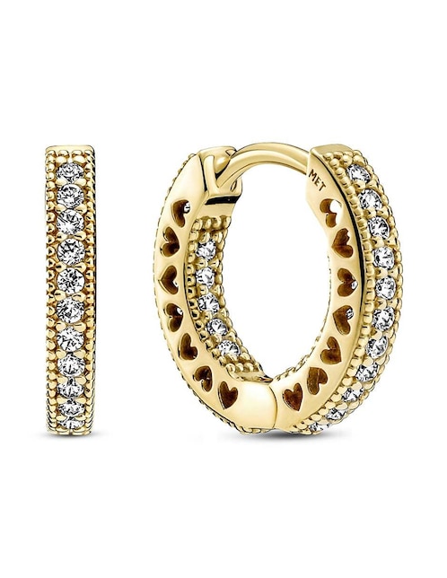 Aretes Pandora con acabado pavé zirconia cúbica