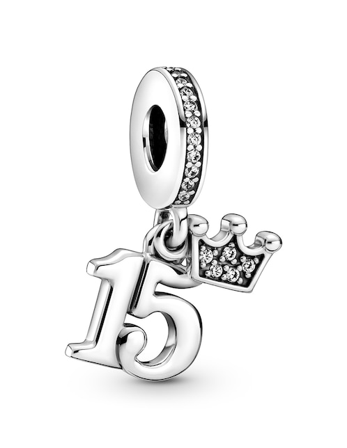 Charm de número Pandora moments de plata P 925 zirconia cúbica