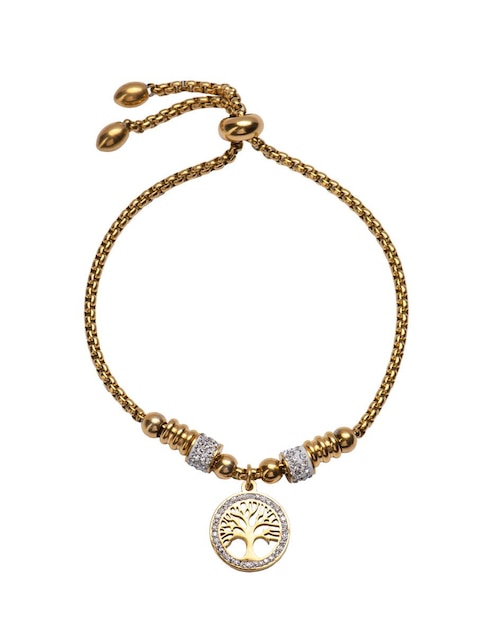 Pulsera con acabado baño de oro rosa 1