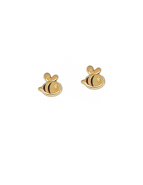 Aretes de oro con acabado brillante