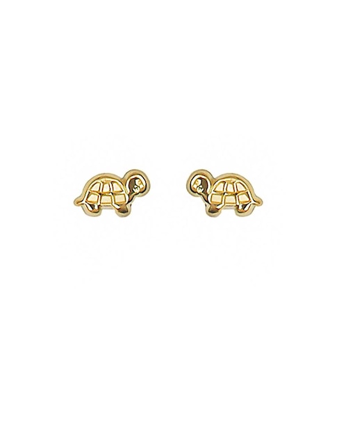 Aretes de oro con acabado brillante