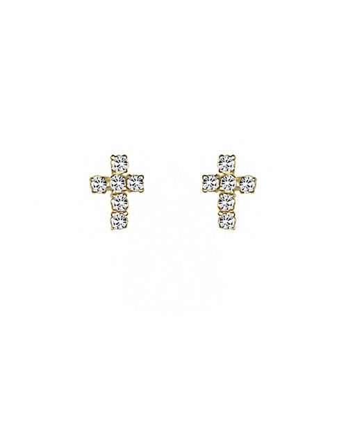 Aretes de oro con acabado brillante zirconia