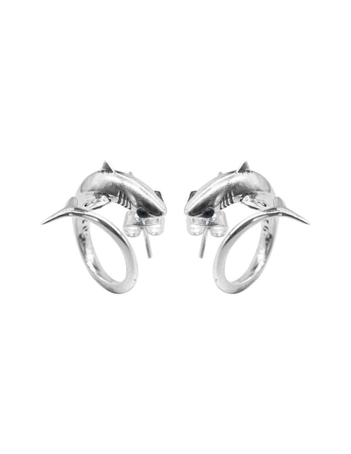 Broqueles de plata con acabado brillante zirconia
