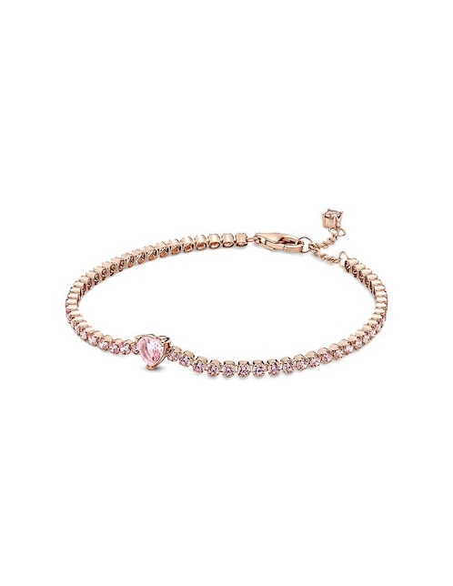 Brazalete Pandora de plata con acabado baño de oro rosa