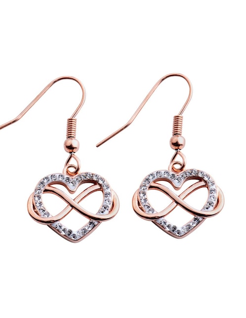 Aretes de corazón Luckyly con acabado brillante perla
