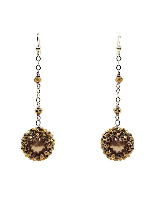 Aretes María Karina con acabado brillante cristal