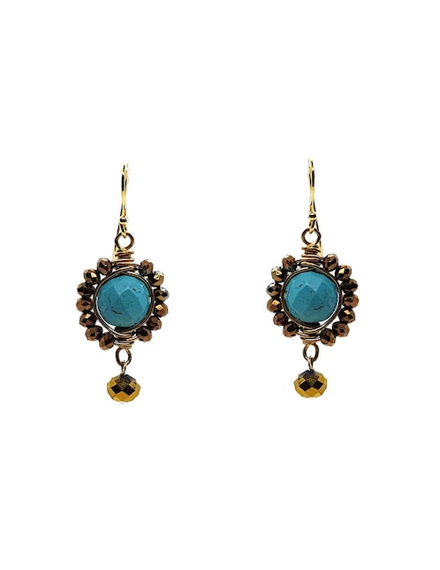 Aretes María Karina con acabado brillante howlita