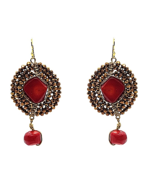 Aretes María Karina con acabado brillante cristal