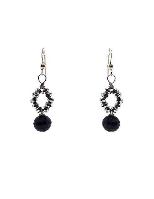 Aretes María Karina con acabado brillante cristal