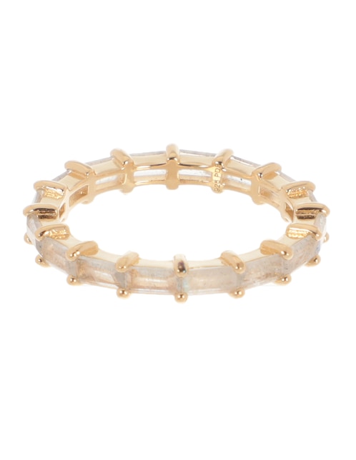 Anillo P D Paola de plata P 925 labradorita con acabado baño de oro