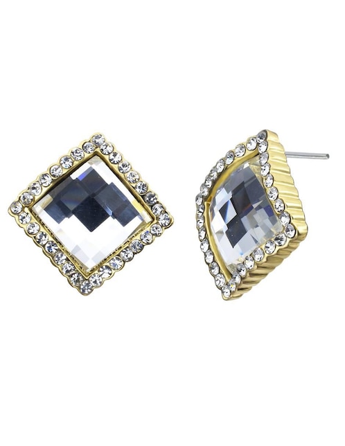 Aretes cuadrados con acabado brillante cristal 1