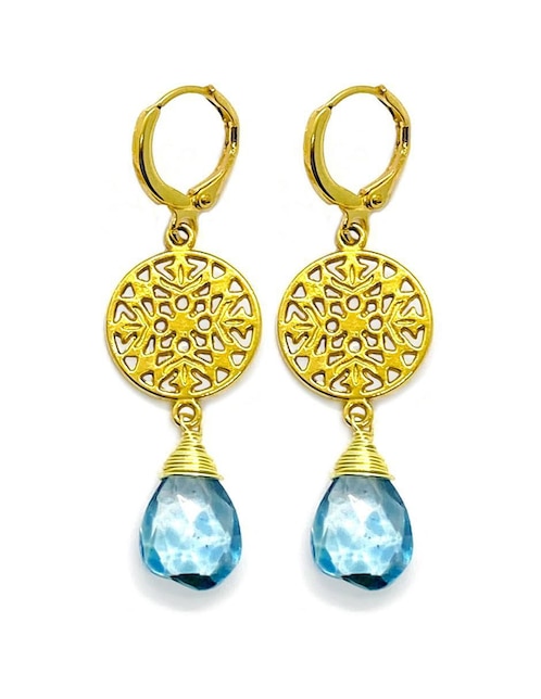 Aretes de gota Malia Joyería con acabado brillante topacio