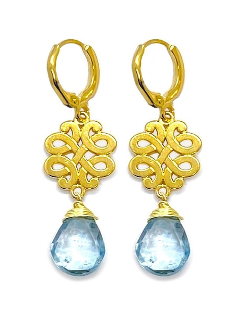 Aretes de gota Malia Joyería con acabado brillante topacio
