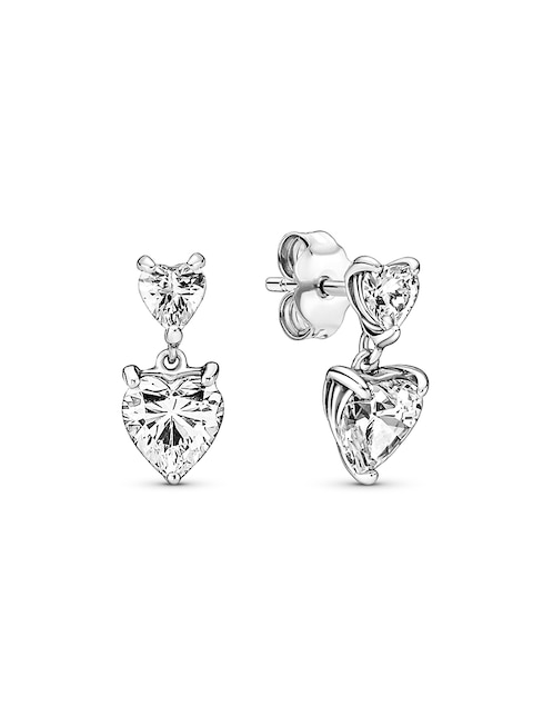 Broqueles Timeless de plata con acabado plateado zirconia cúbica