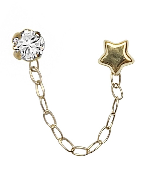 Aretes de oro con acabado brillante