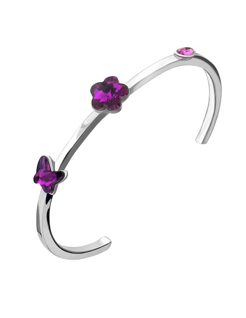 Brazalete Ocean Heart con acabado baño de oro blanco