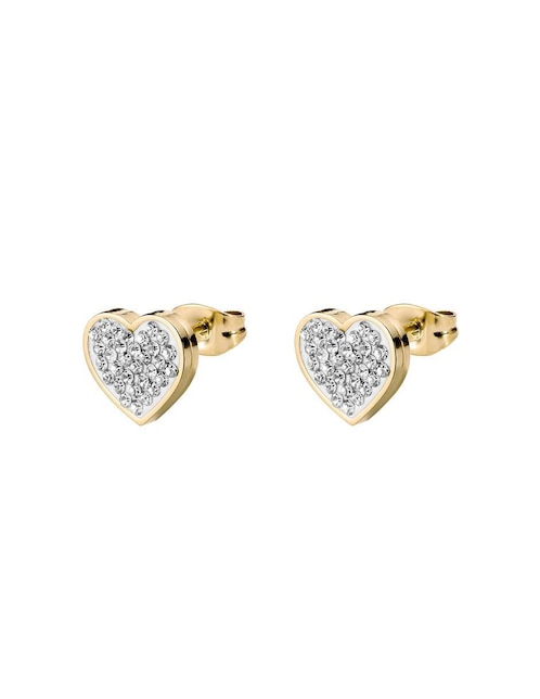Broqueles de corazón Enso con acabado brillante zirconia