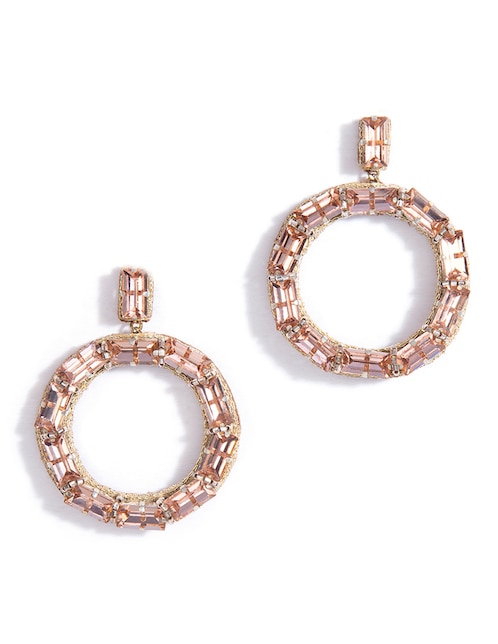 Aretes largos redondos Deepa Gurnani cristal