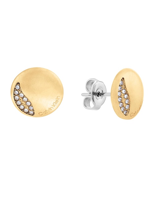Broqueles circulares Calvin Klein con acabado brillante cristal