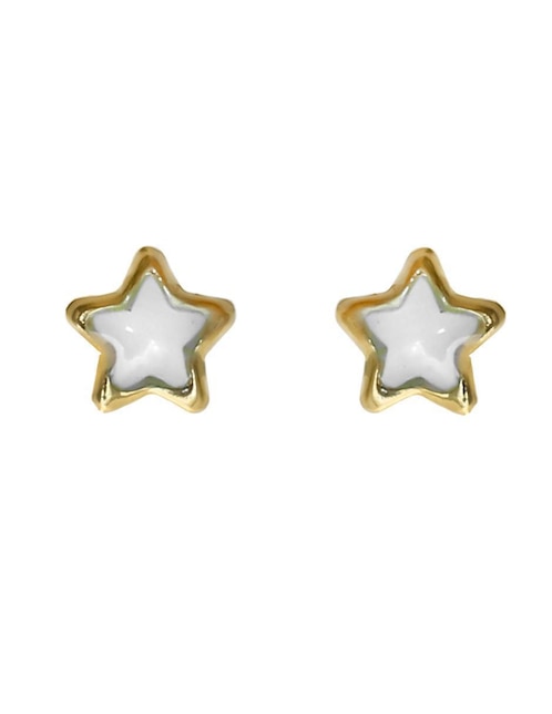 Broqueles de estrella Sofia Blum de oro con acabado brillante