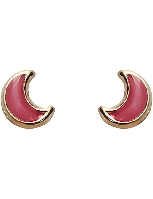 Broqueles de luna Sofia Blum de oro con acabado brillante