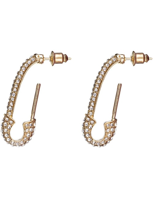 Broqueles Parisa Joyería con acabado baño de oro zirconia