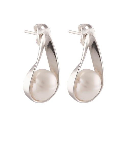 Broqueles de gota Mauricio Serrano Jewelry Perlas de plata con acabado plateado perla