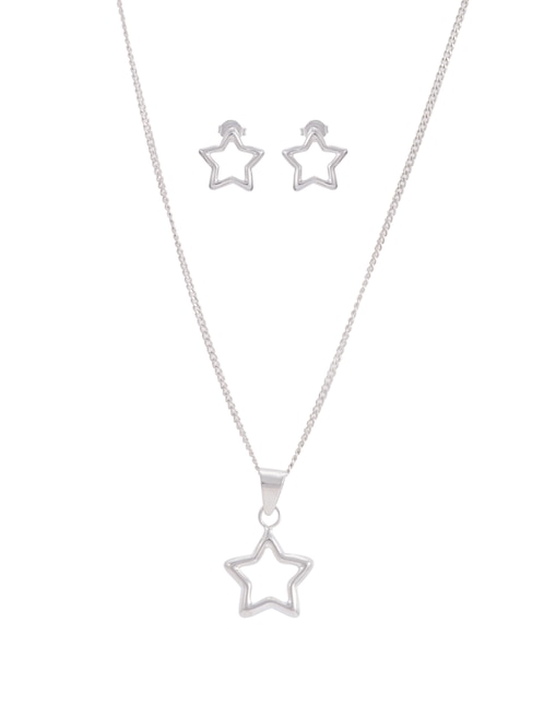 Aretes y collar de estrella de plata P 925 1