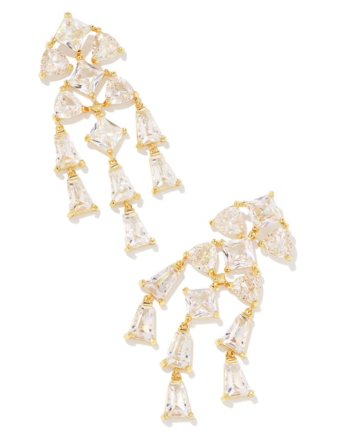 Aretes Blair con acabado baño de oro cristal 1
