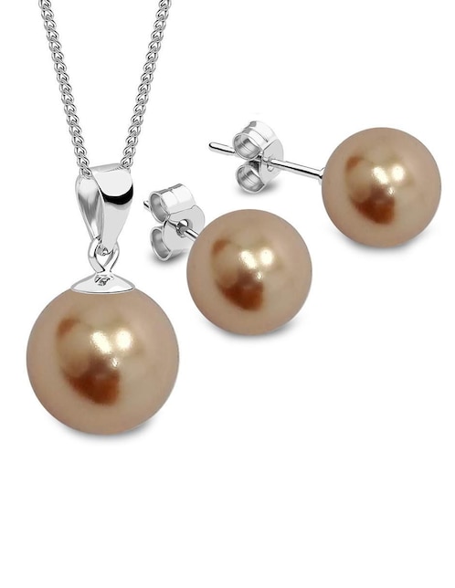 Aretes y collar Pearls de plata P925 swarovski 1