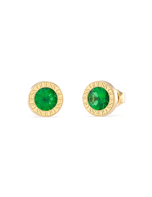 Broqueles redondos Guess con acabado brillante zirconia