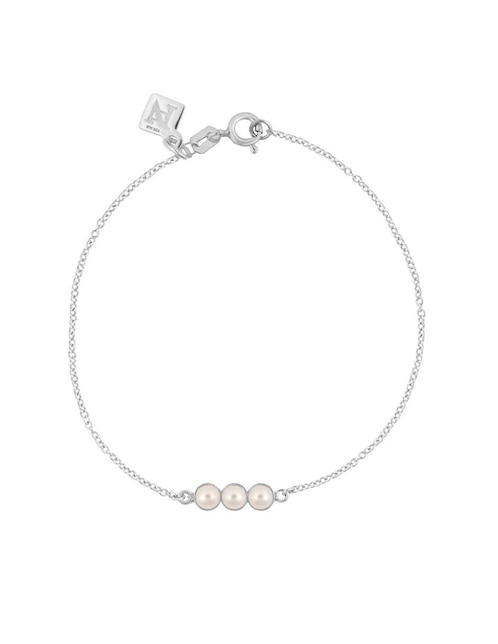 Pulsera Anante de plata con perla Sereno con acabado pulido