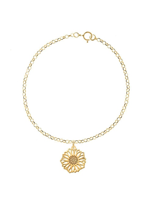 Pulsera Anante de plata Girasol con acabado baño de oro