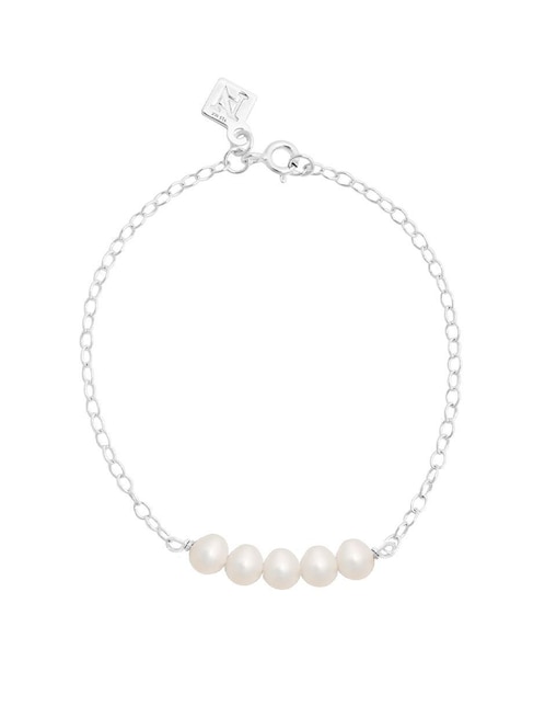 Pulsera de plata Perlas con acabado lustre Pulsera de plata Perlas con acabado lustre