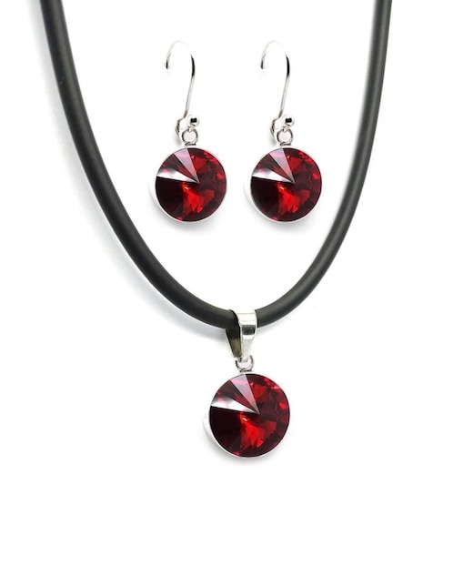 Aretes y collar Zvezda Rivoli de plata P 925 Swarovski