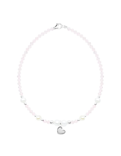 Pulsera Anante de plata con cuarzo rosa Amore