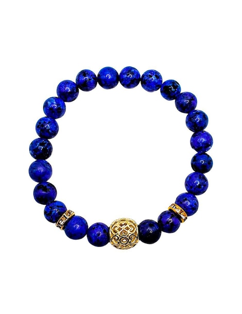 Pulsera Crixus Joyeria con lapislázuli con acabado baño de oro