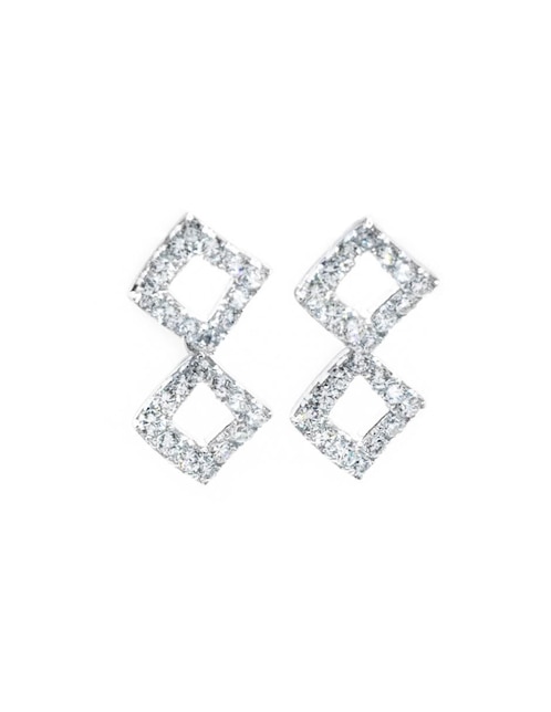 Aretes Sofia Blum de plata P 925 con acabado plateado zirconia