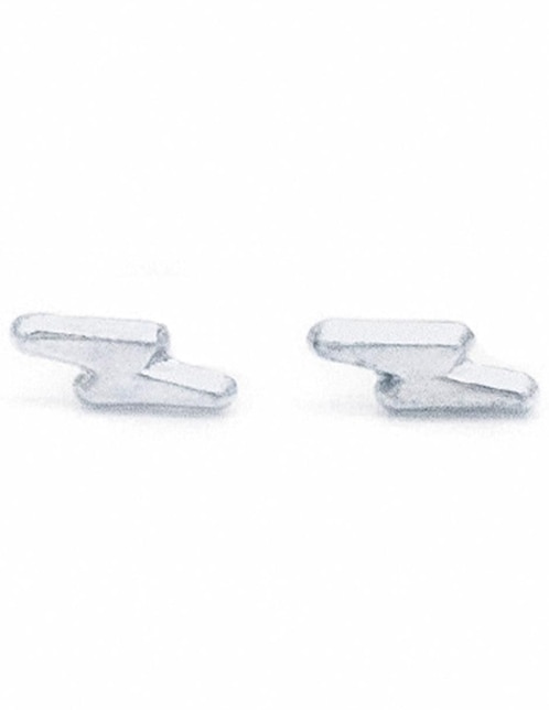 Broqueles de rayo de plata P 925 con acabado plateado