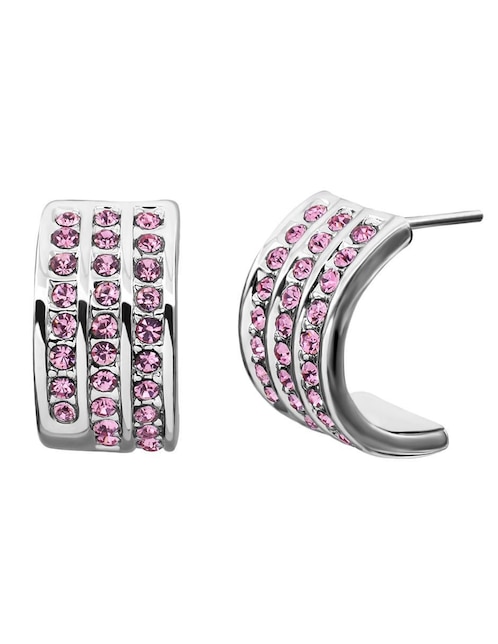 Aretes redondos Ocean Heart con acabado brillante cristal
