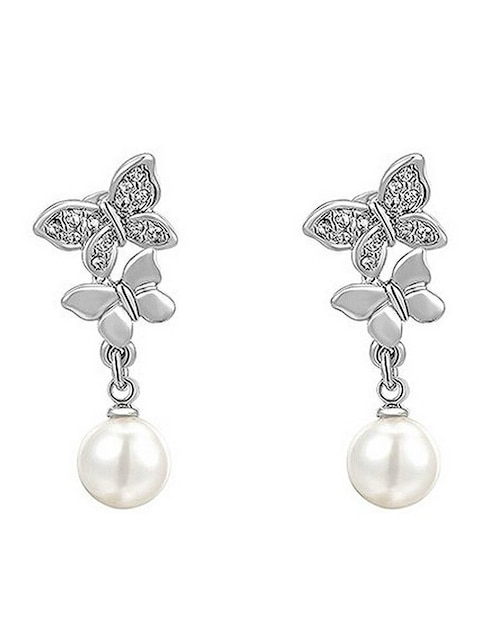 Aretes de mariposa Ocean Heart Ninguna con acabado brillante cristal