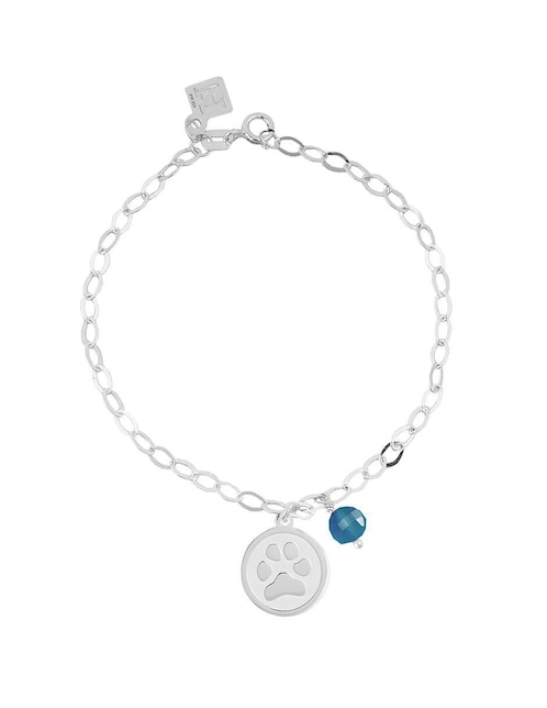 Pulsera Anante de plata Huellas con acabado pulido