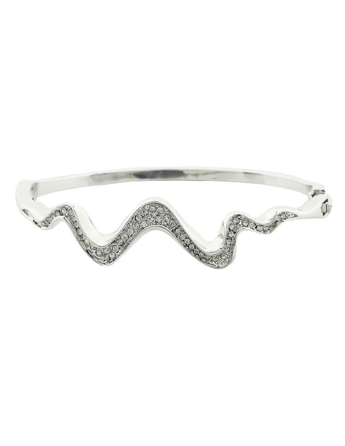 Brazalete Ocean Heart con acabado baño de oro blanco