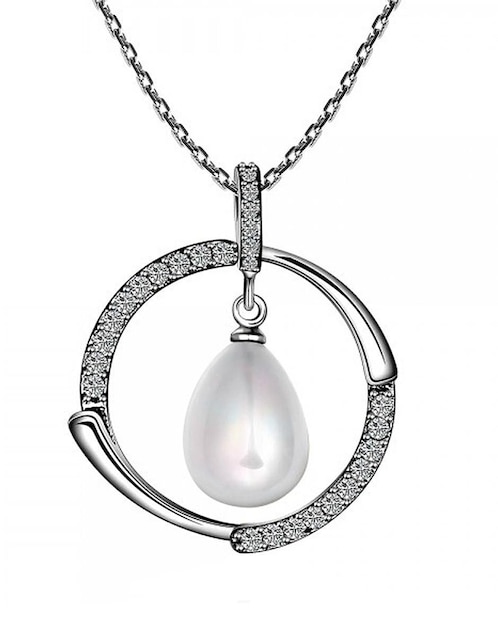 Colgante Y Dije redondo Ocean Heart cristal