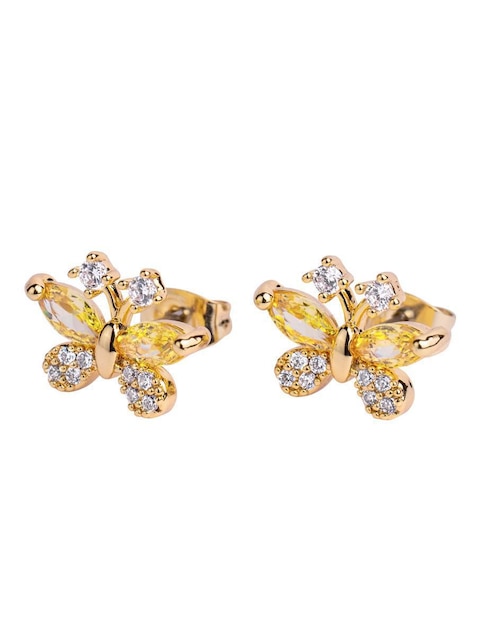 Broquel de mariposa luckyly joyería luckyly sin licencia de 14 k zirconia cúbica
