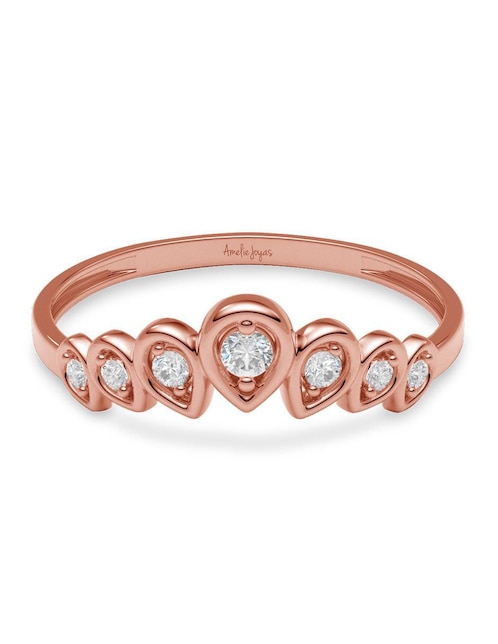 Anillo 14 k de oro zirconia brillante 1