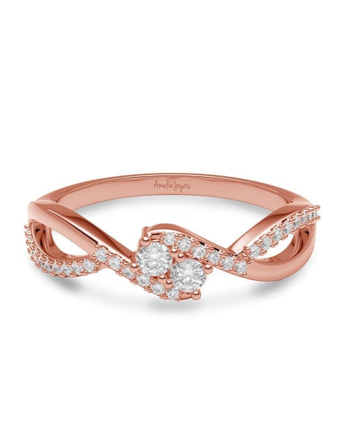 Anillo 14 k de oro zirconia brillante 1