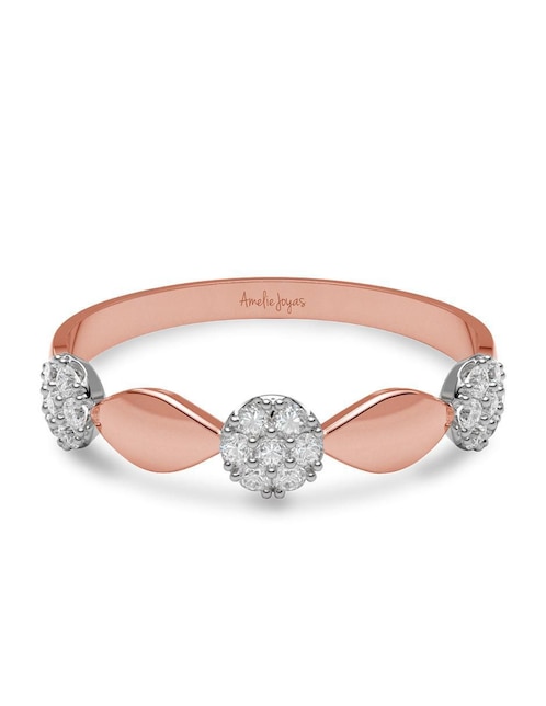 Anillo 14 k de oro zirconia brillante 1